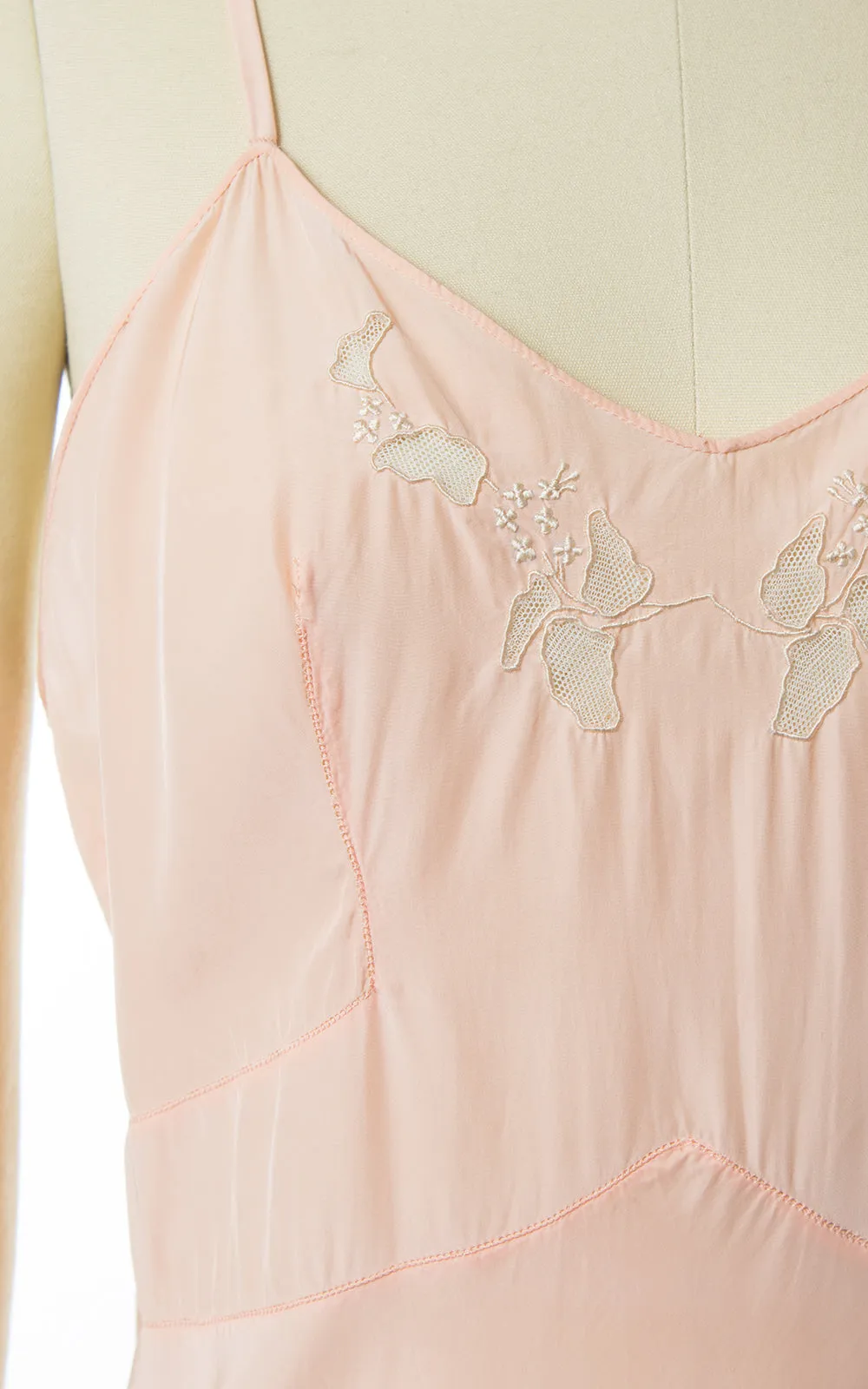 1930s Peach Lace Wedding Dress Set | x-small