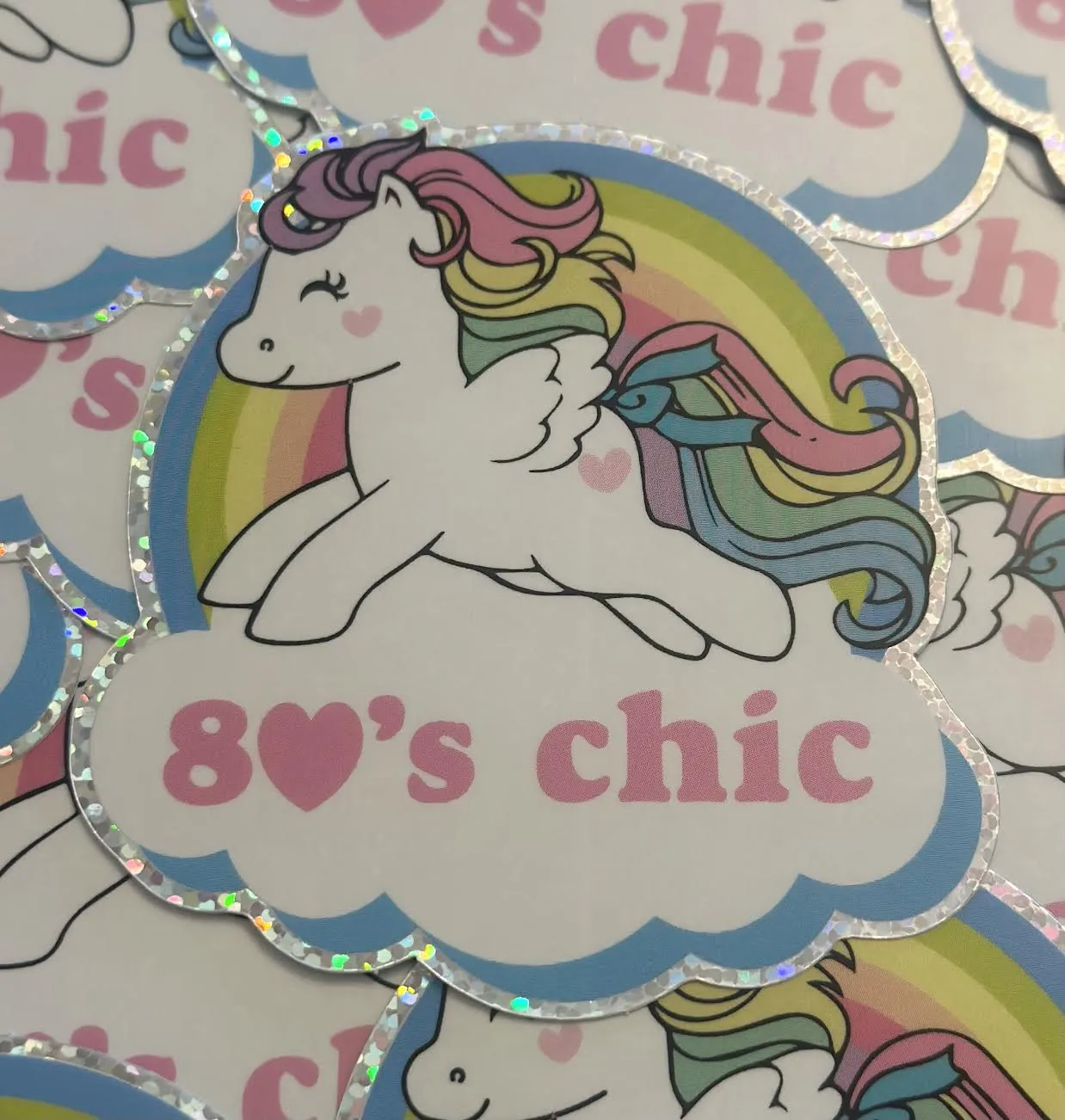 80's Chic Glitter Sticker