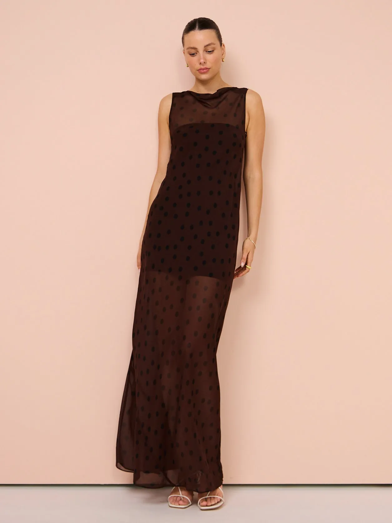 Bec & Bridge Turner Boatneck Maxi Dress in Chocolate/Black