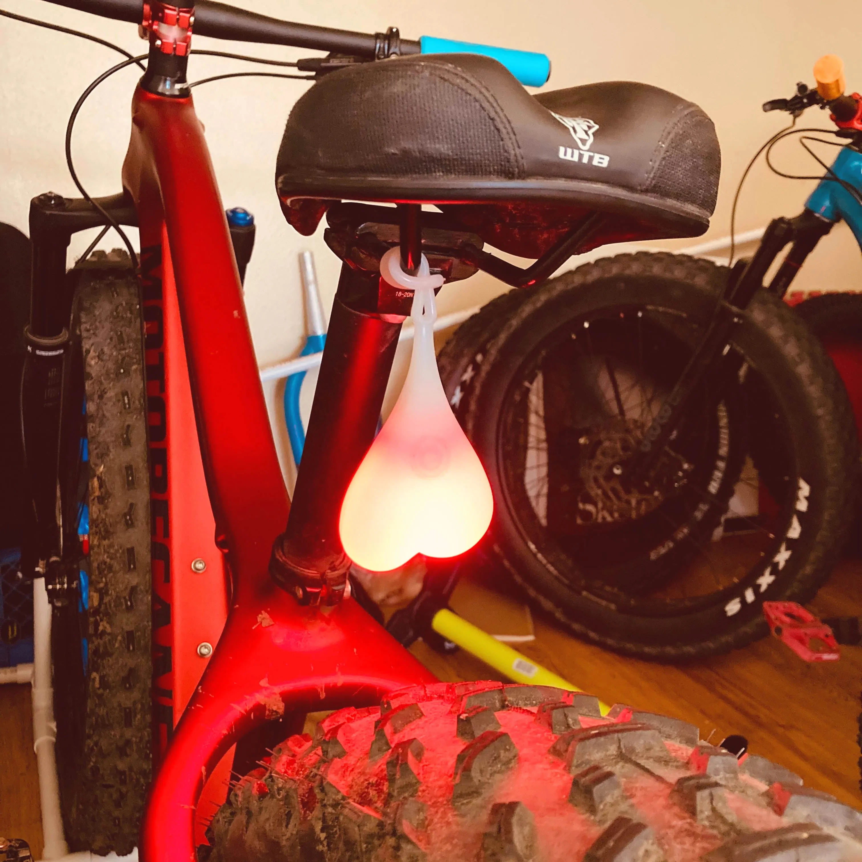 Bike Balls Cycling Red Tailgate Safety Light | Bike Nuts for Fat Bike, Mountain Bike, Road Bike | Fat Bike Asinine