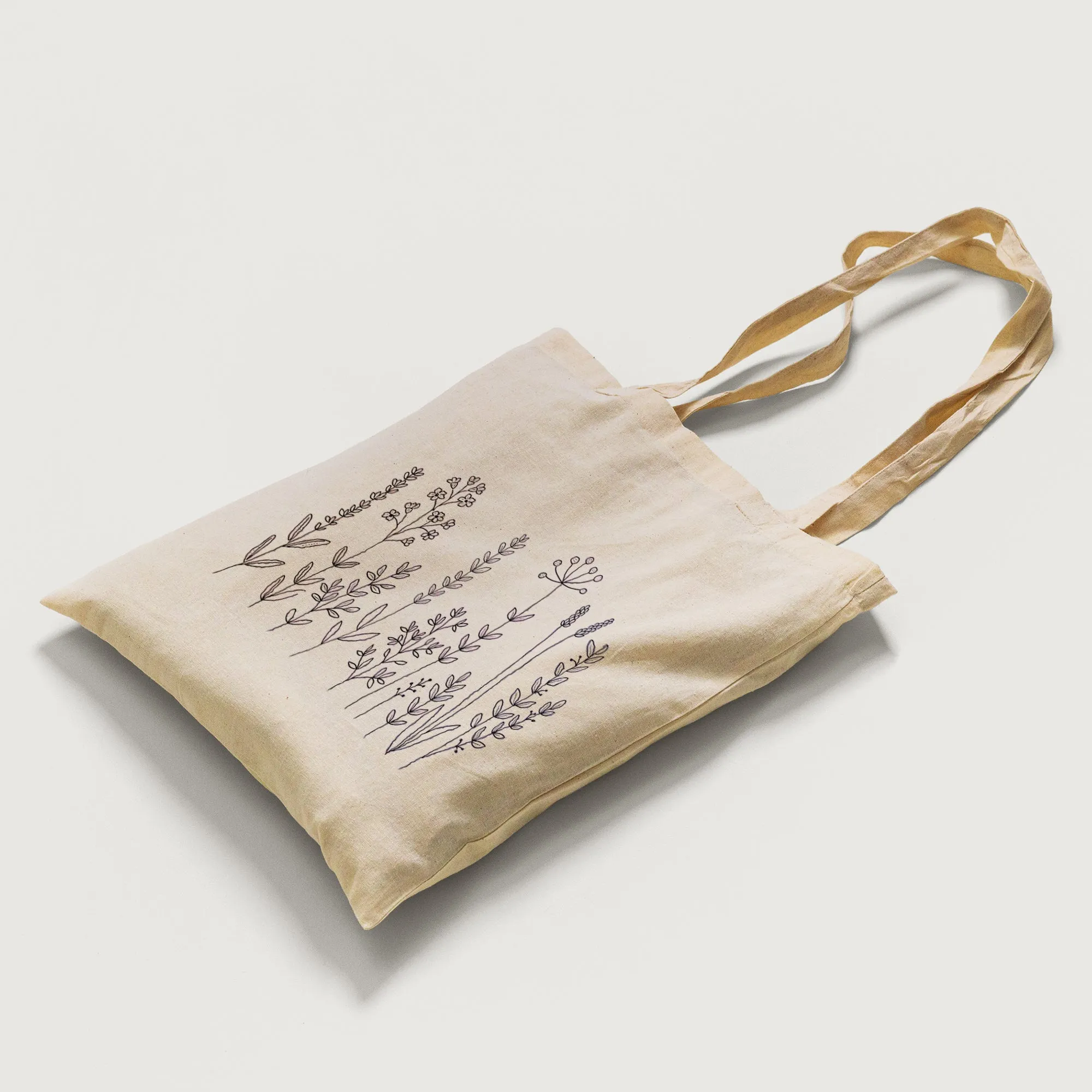 Black Flowers Tote Bag