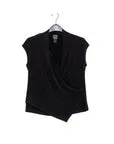 Crossover Faux Wrap Top - Black