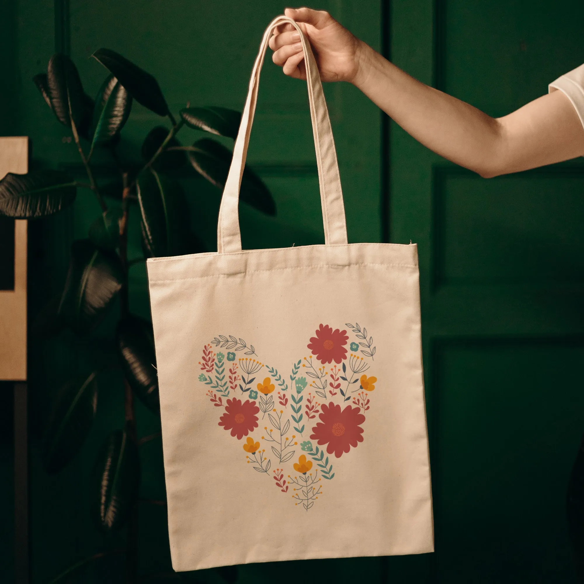 Flower heart Tote Bag