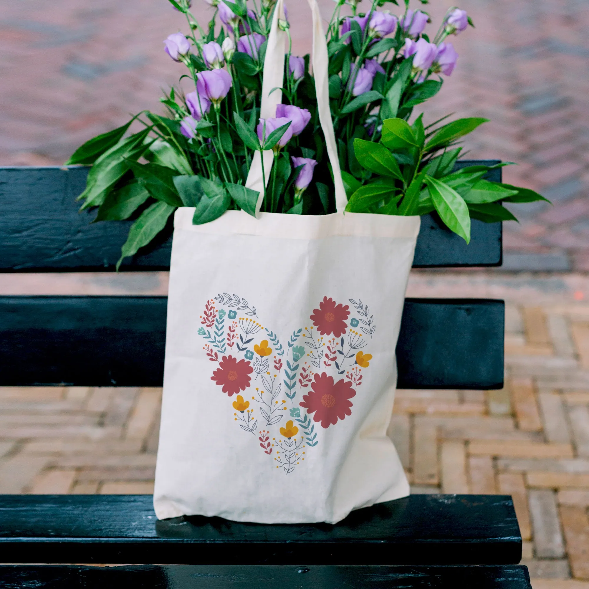 Flower heart Tote Bag