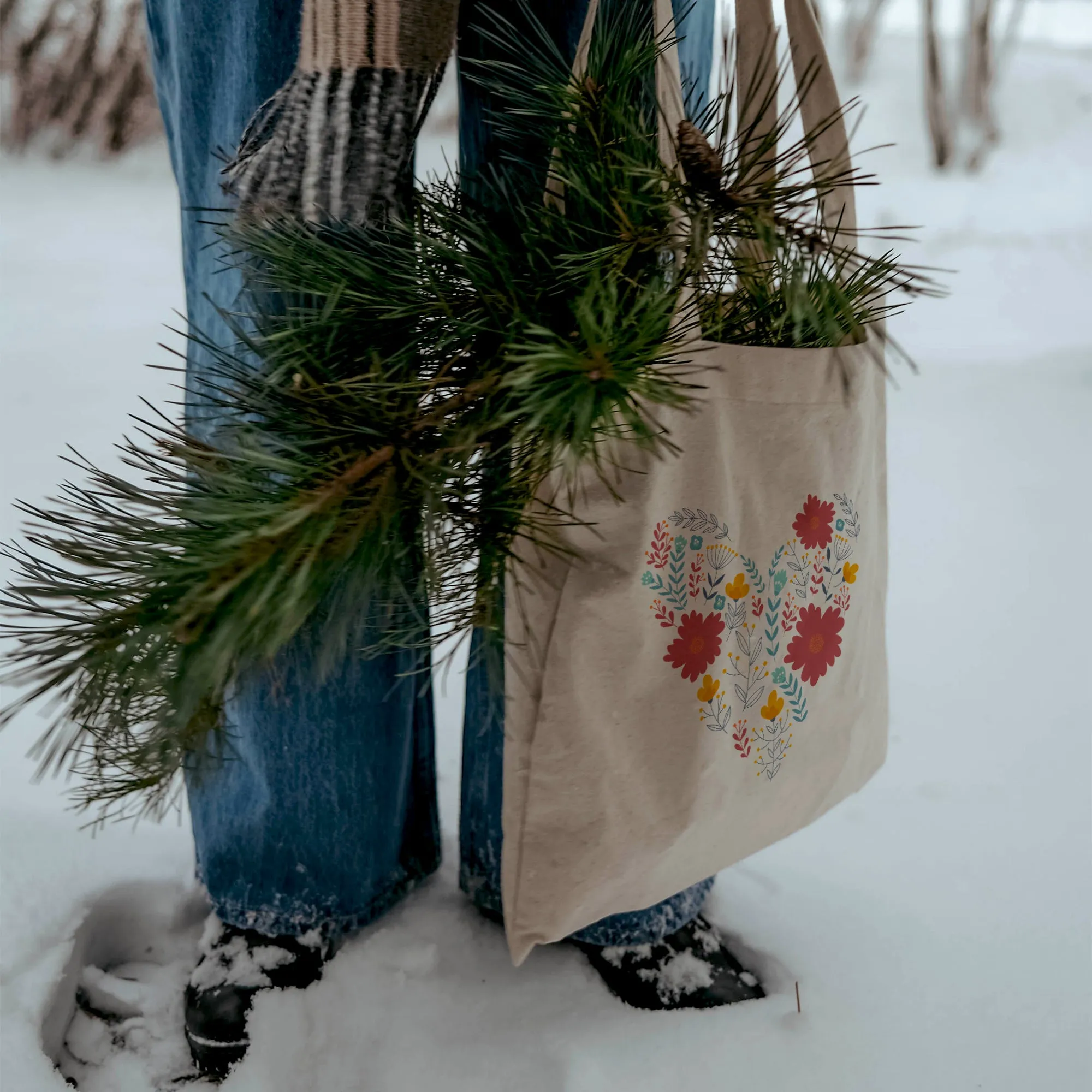 Flower heart Tote Bag