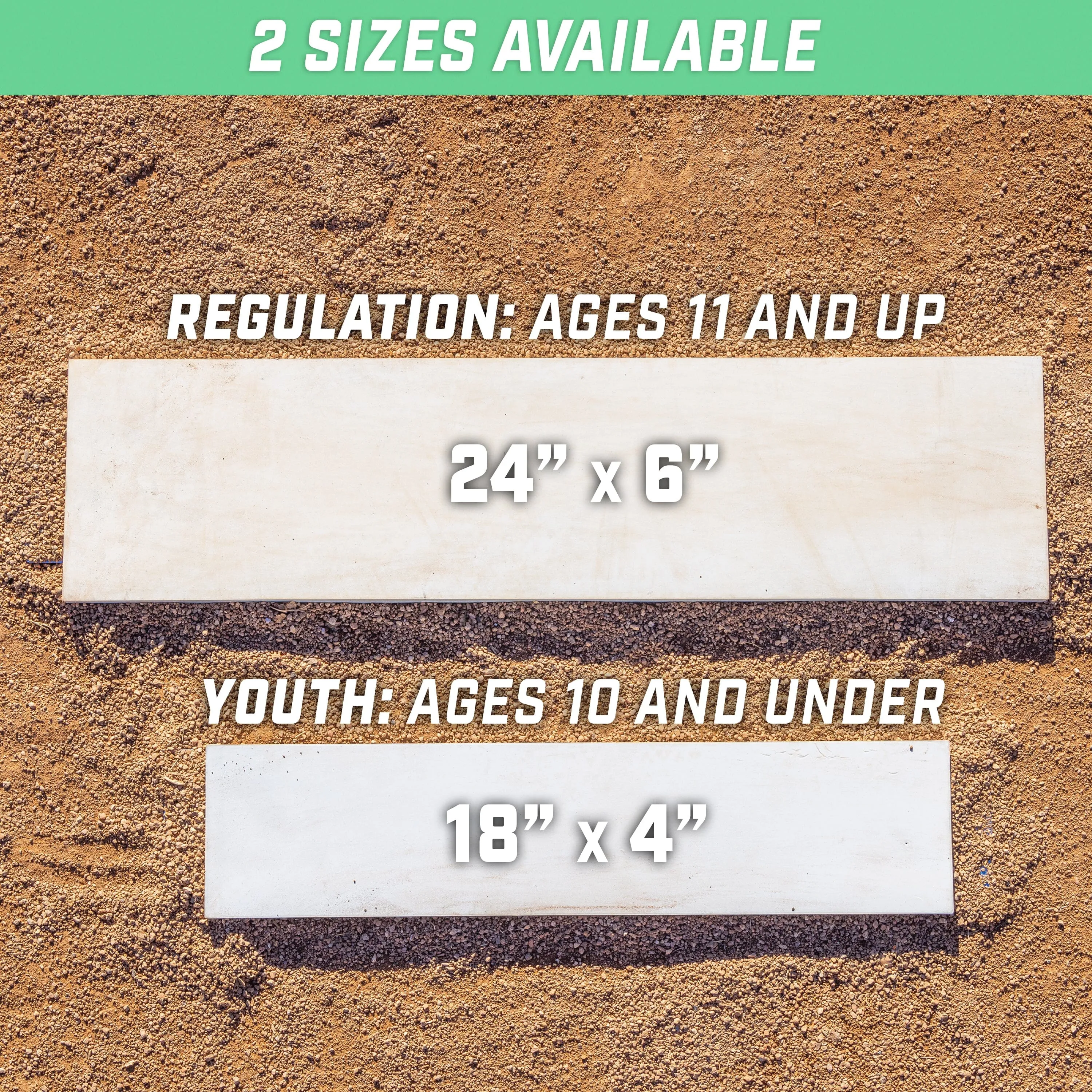 GoSports 18" x 4" Pitching Mound Rubber - Youth Size