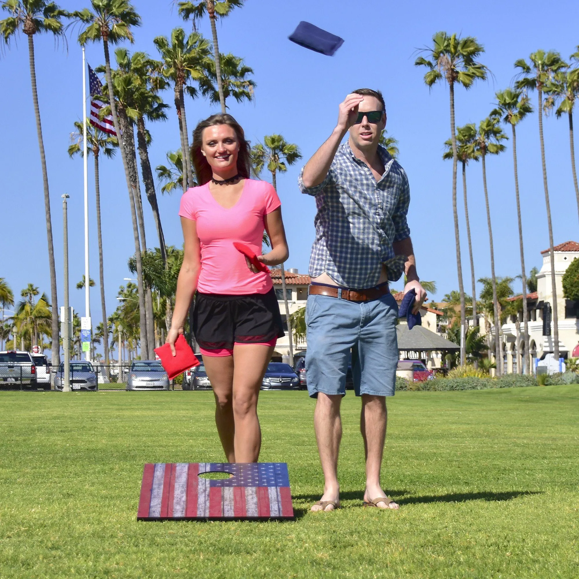 GoSports 3 ft x 2 ft Cornhole Set - American Flag