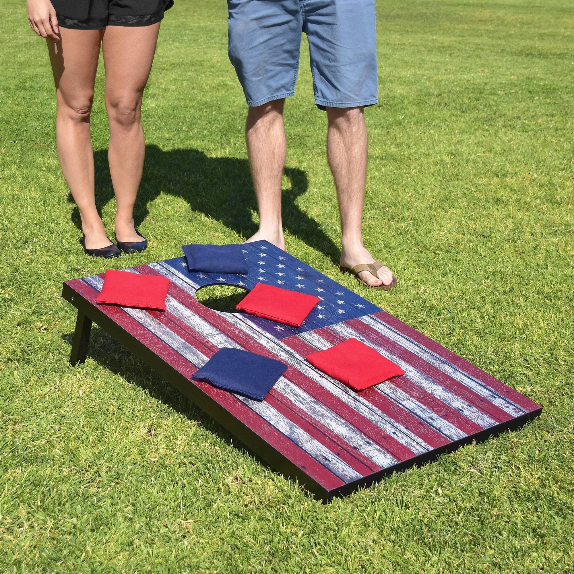 GoSports 3 ft x 2 ft Cornhole Set - American Flag