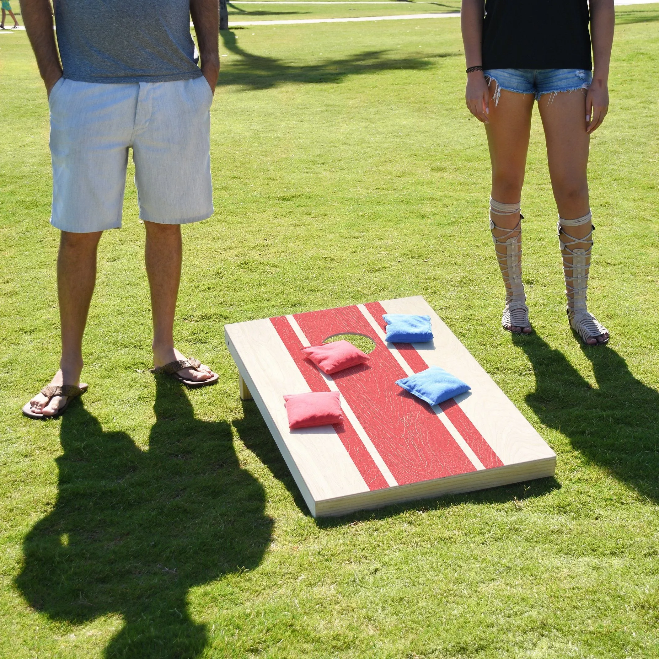 GoSports 3 ft x 2 ft Wood Design Cornhole Game Set
