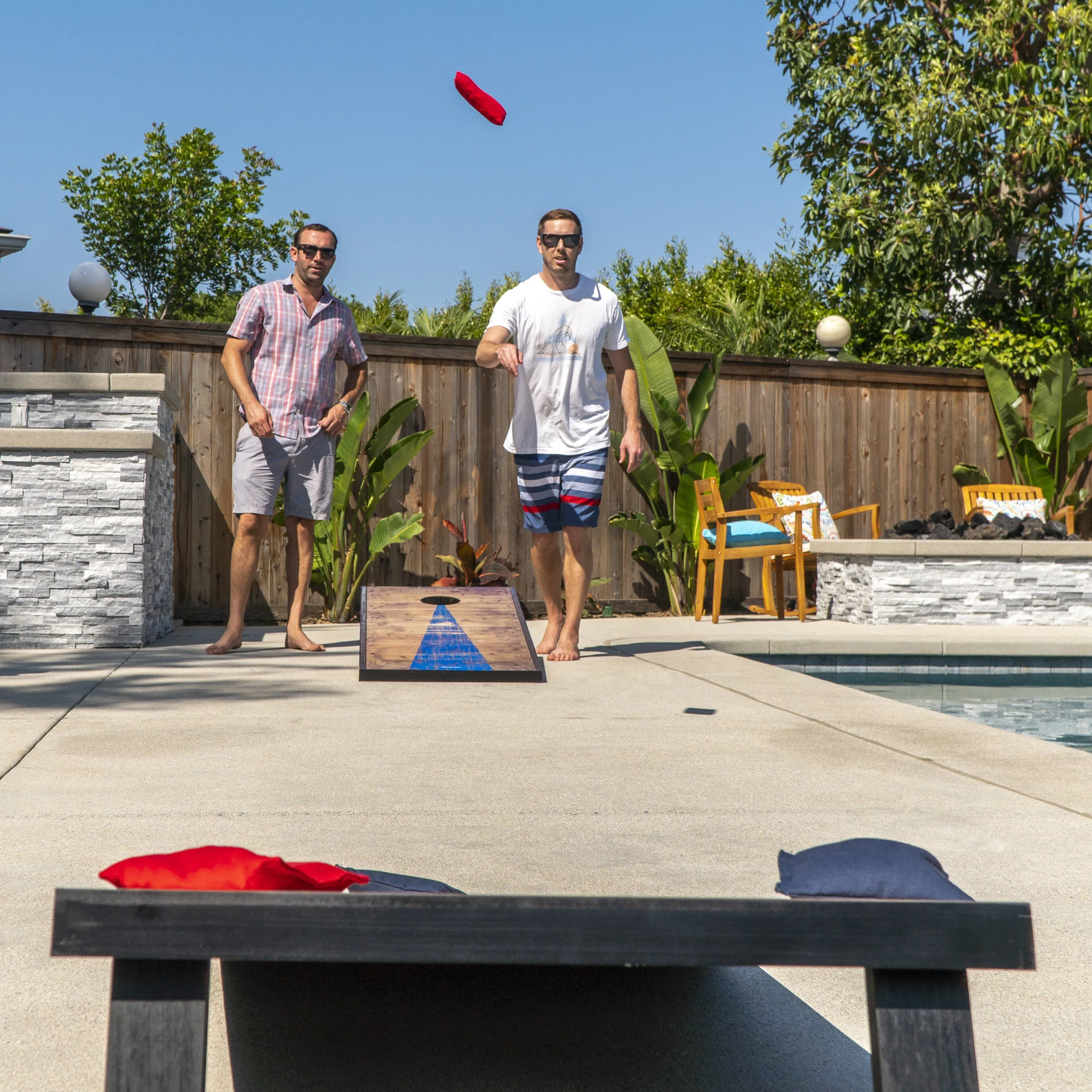 GoSports 4 ft x 2 ft Classic Cornhole Set - Rustic Wood