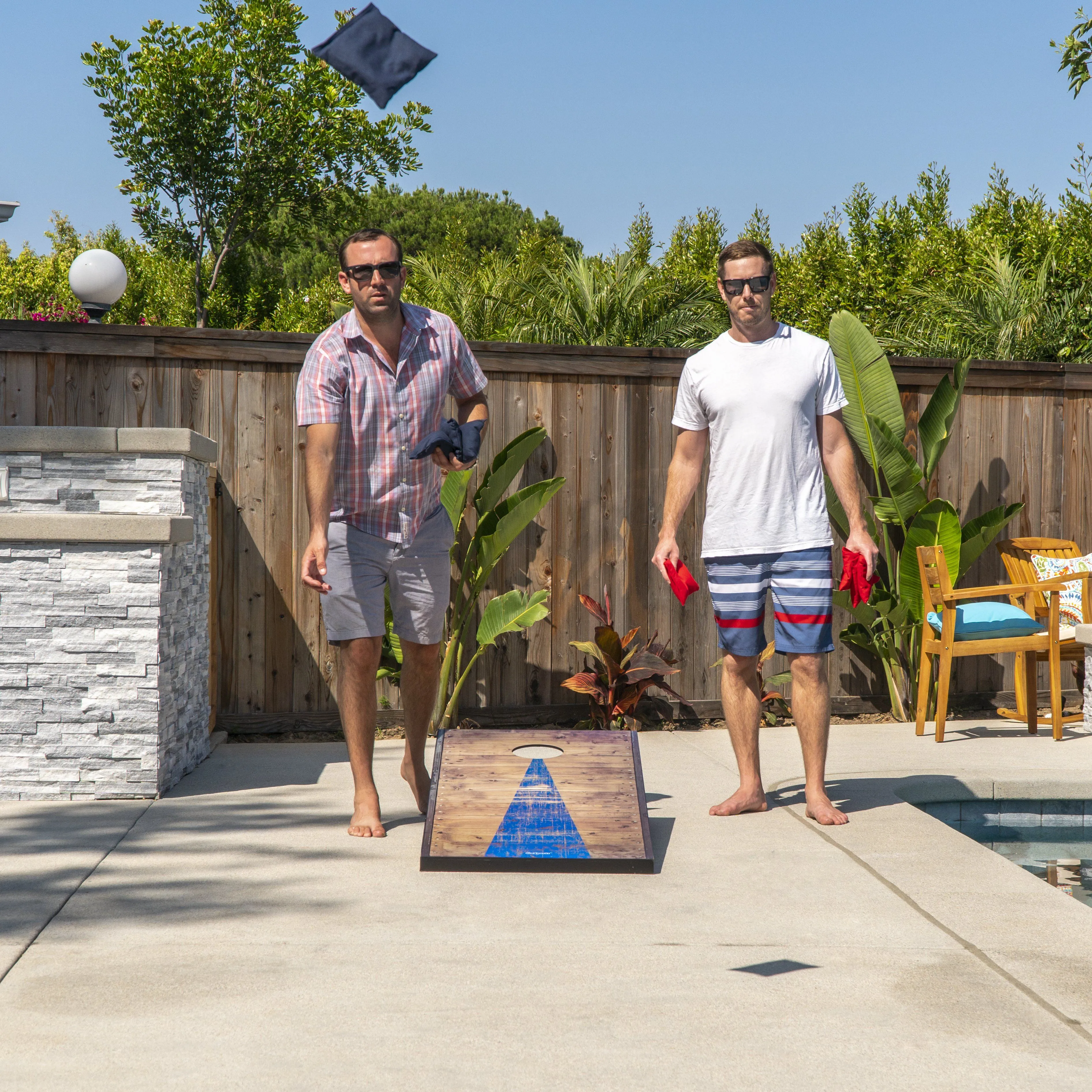 GoSports 4 ft x 2 ft Classic Cornhole Set - Rustic Wood