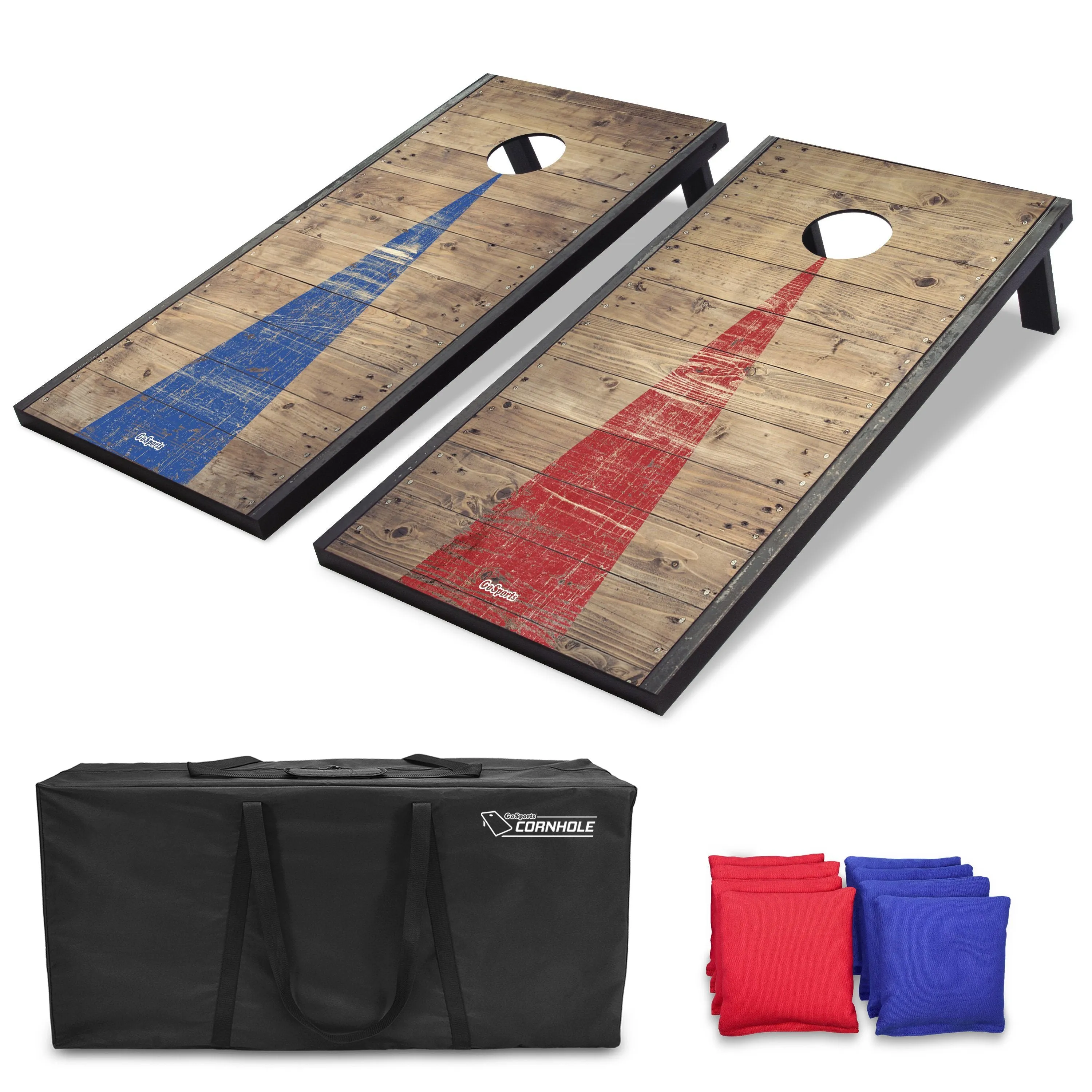 GoSports 4 ft x 2 ft Classic Cornhole Set - Rustic Wood
