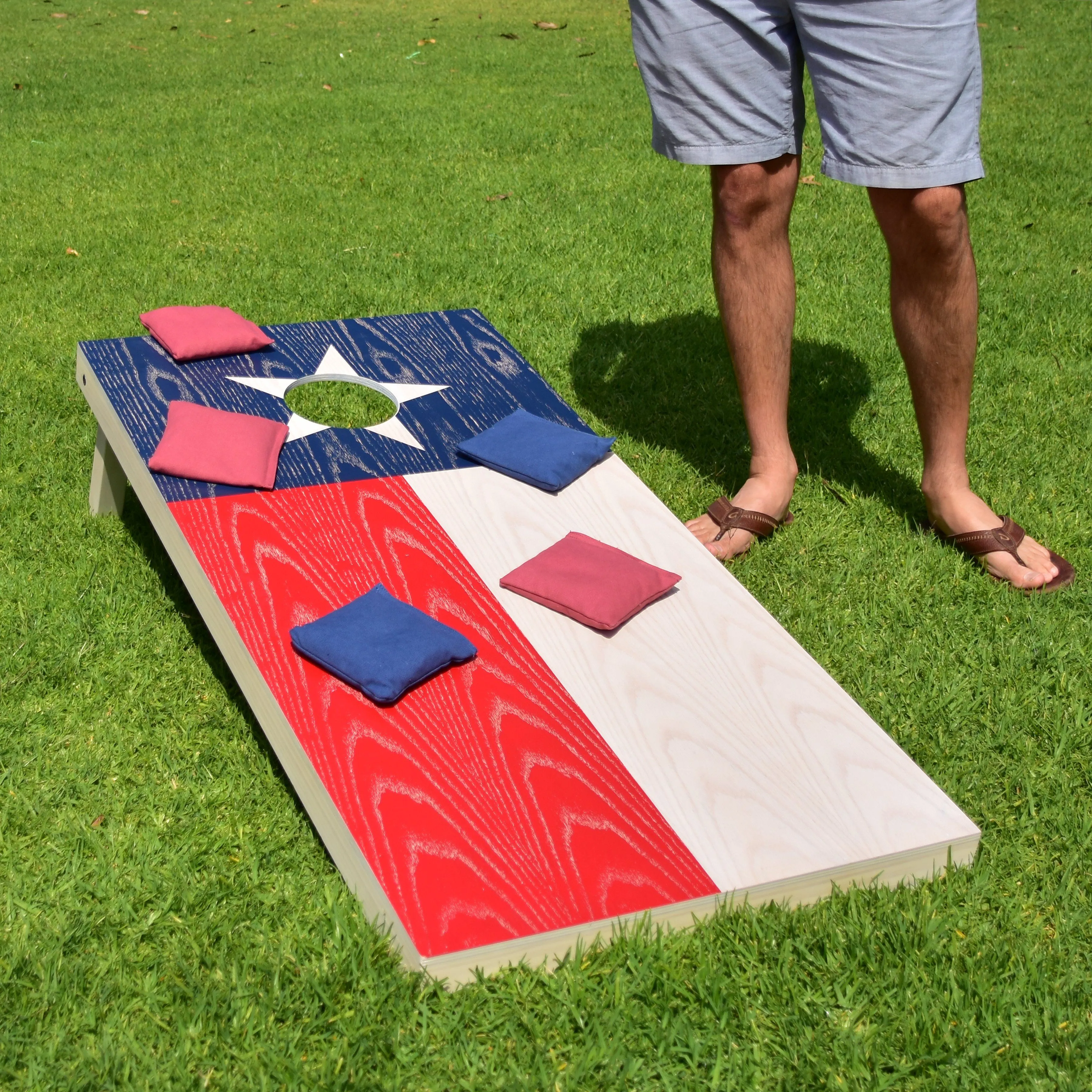 GoSports 4 ft x 2 ft Wooden Cornhole Set - Texas