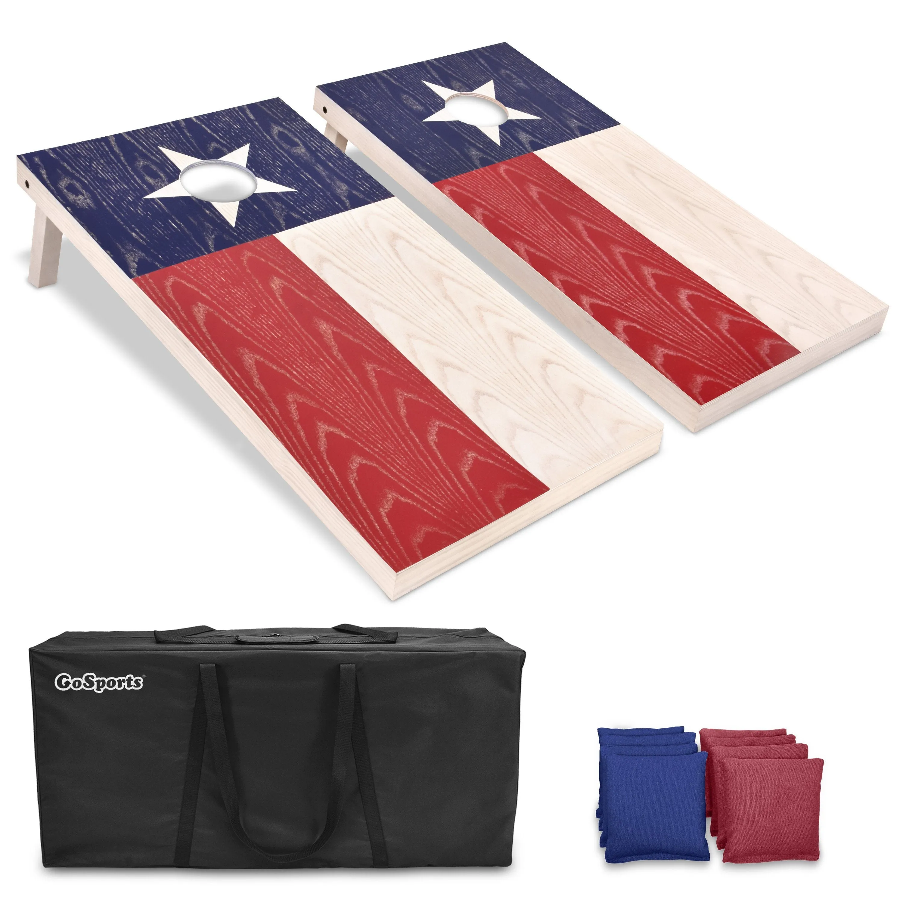 GoSports 4 ft x 2 ft Wooden Cornhole Set - Texas