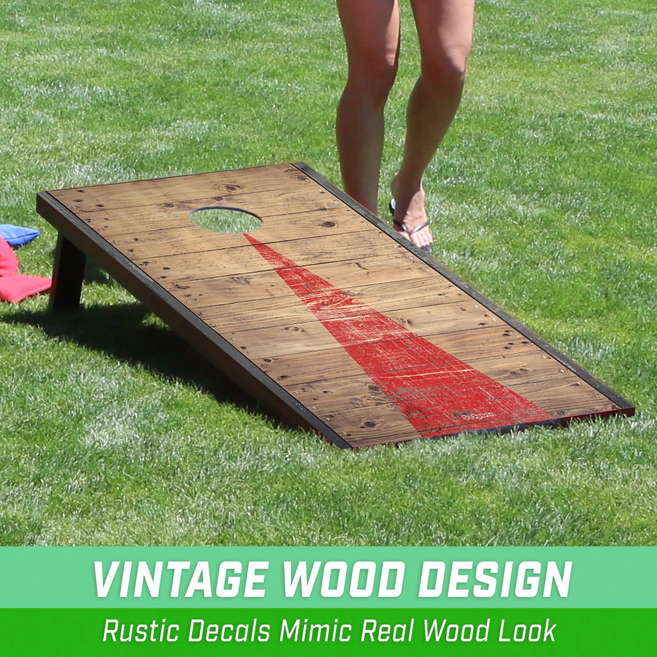 GoSports Classic Cornhole Set - Rustic Wood