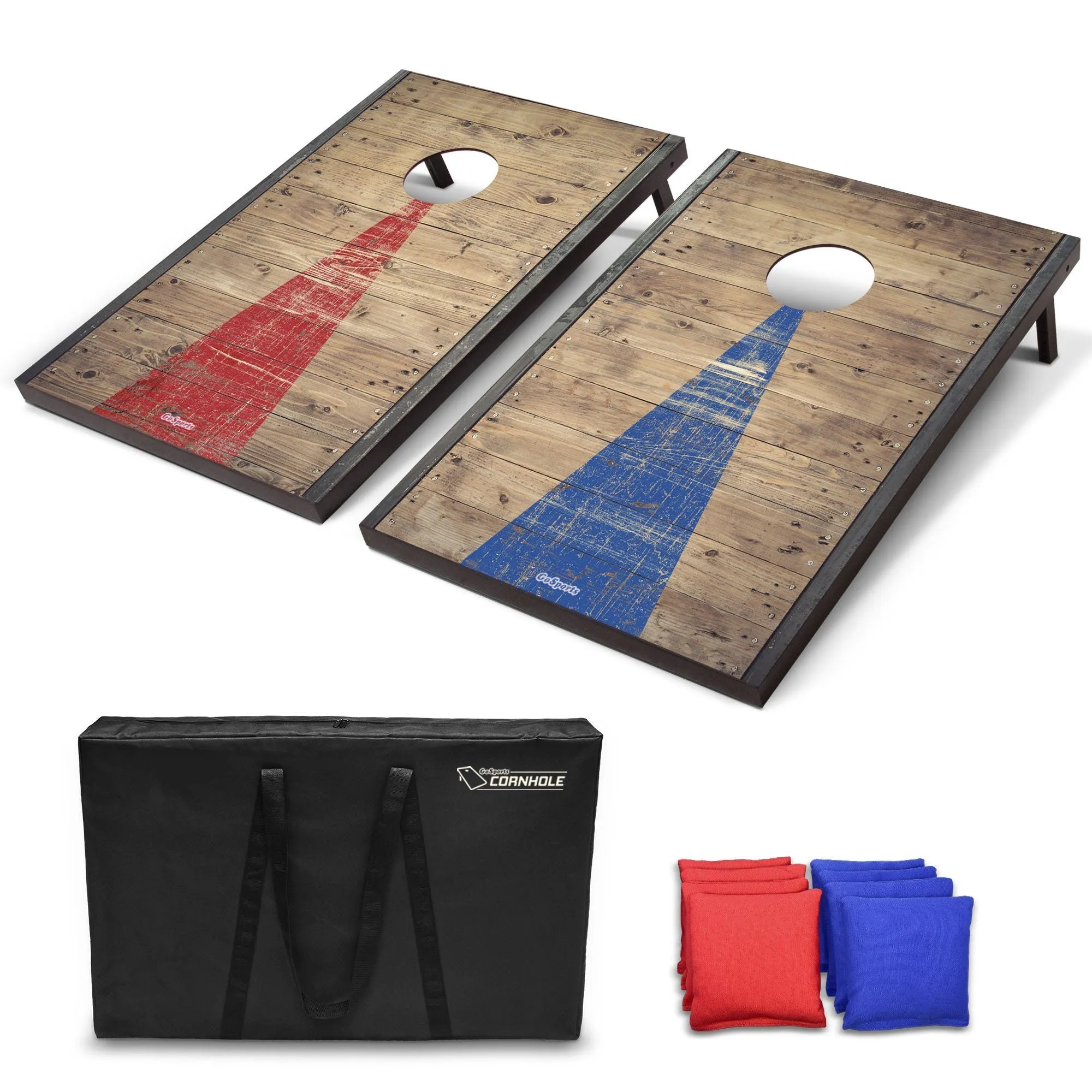 GoSports Classic Cornhole Set - Rustic Wood