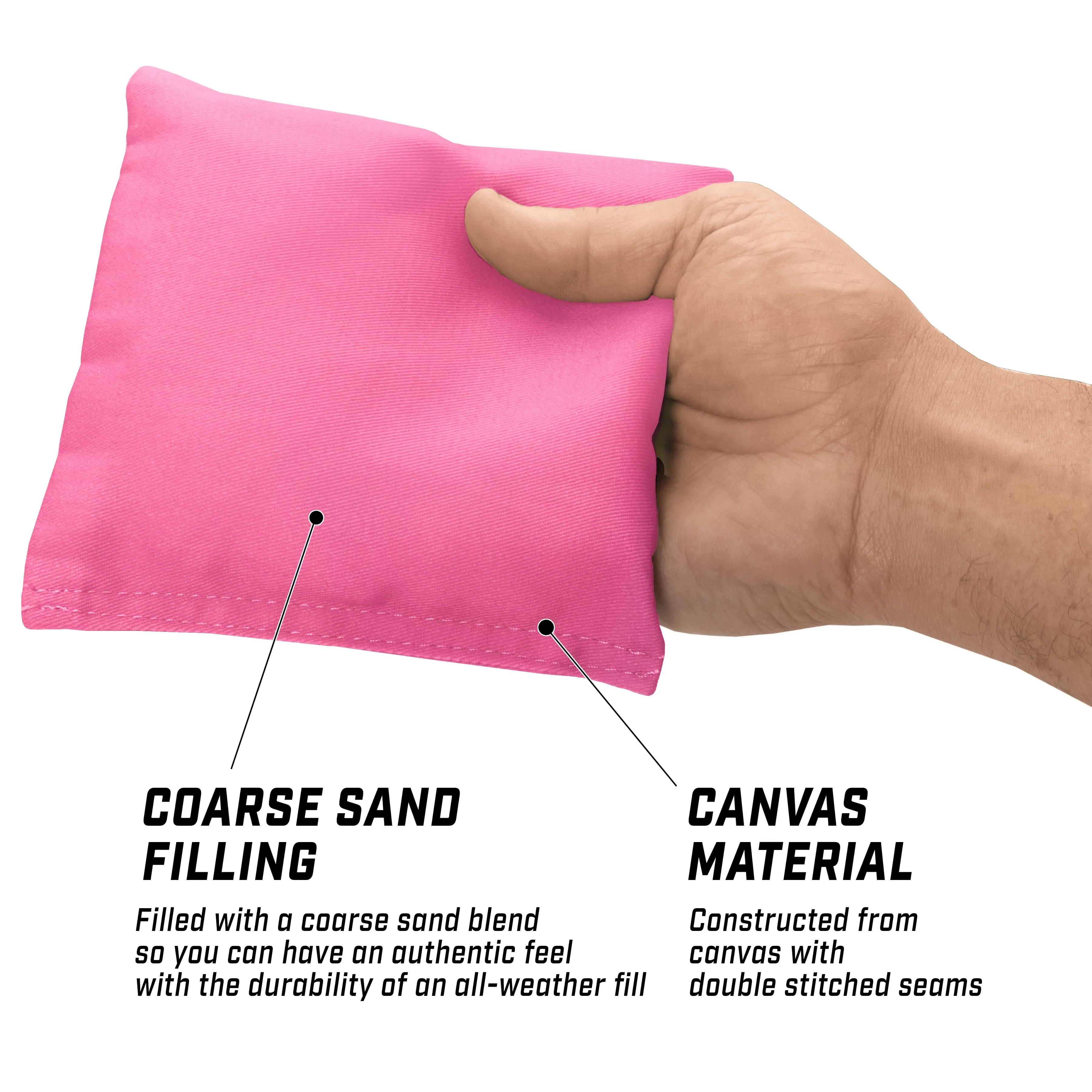 GoSports Cornhole Bean Bags Set of 4 - Regulation All Weather - Classic Pink