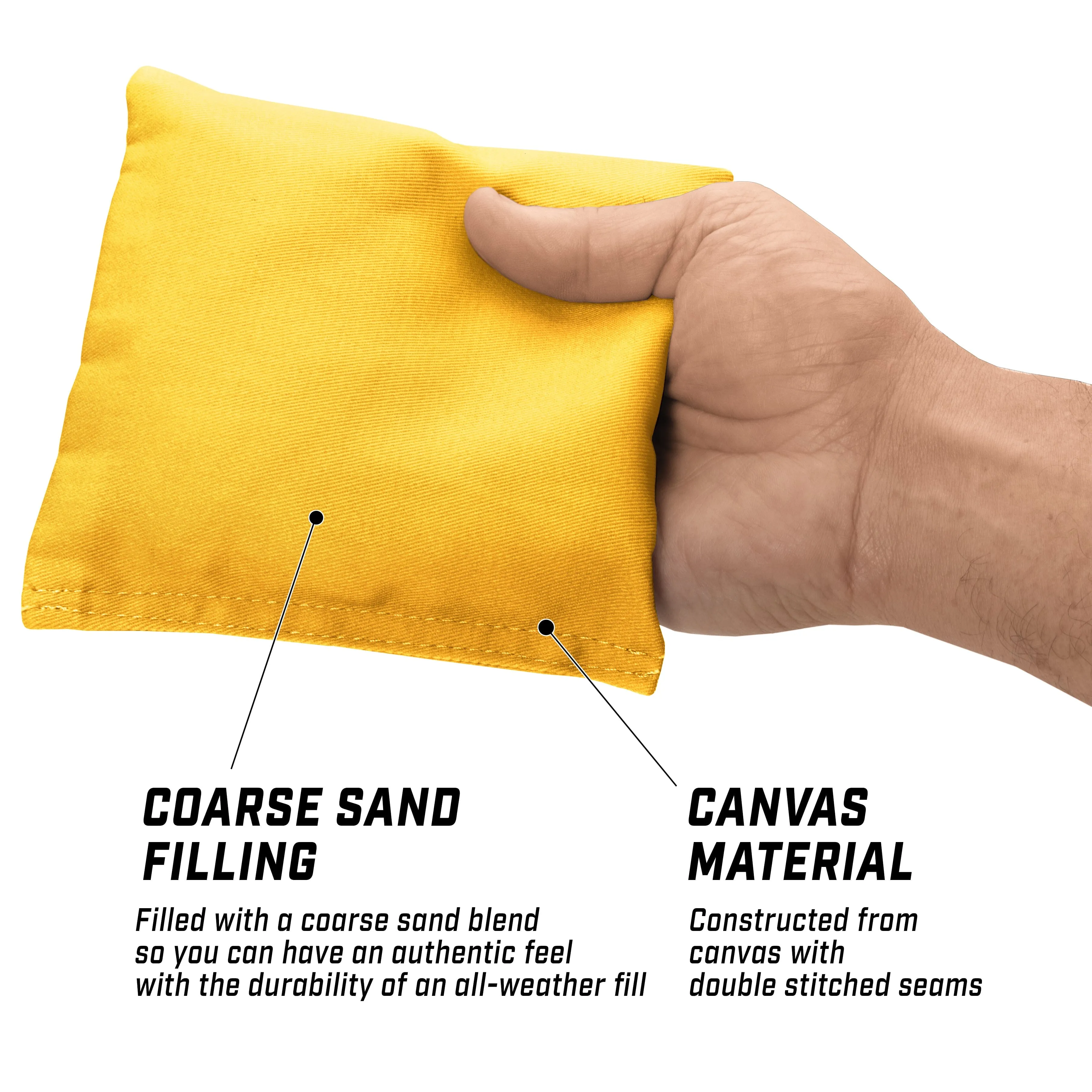 GoSports Cornhole Bean Bags Set of 4 - Regulation All Weather - Classic Yellow
