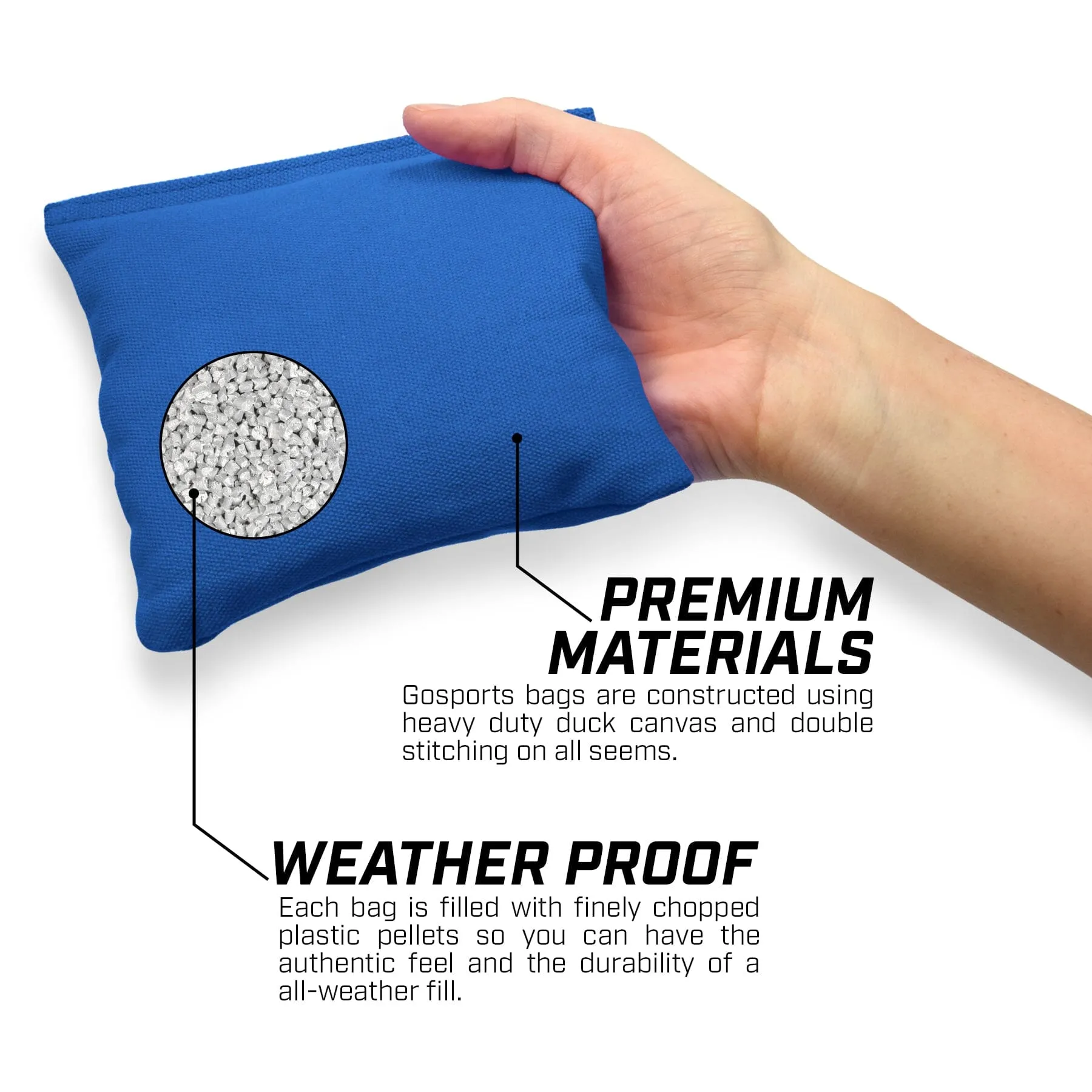 GoSports Official Regulation Bean Bags - Red & Blue