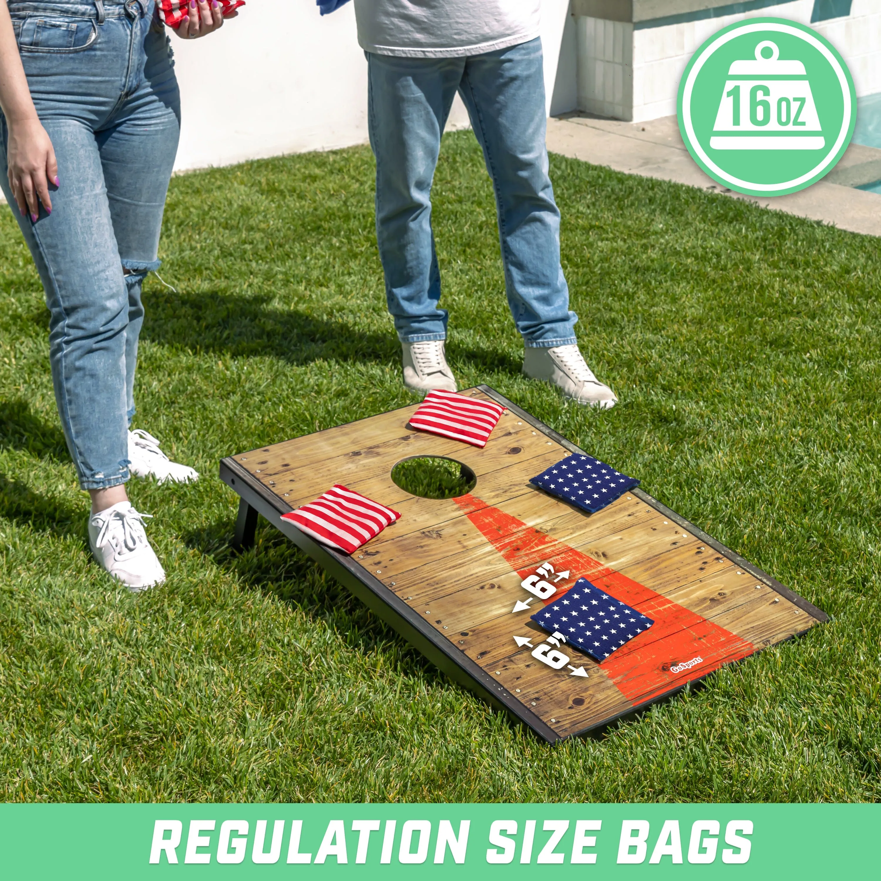 GoSports Regulation Bean Bags - Stars & Stripes