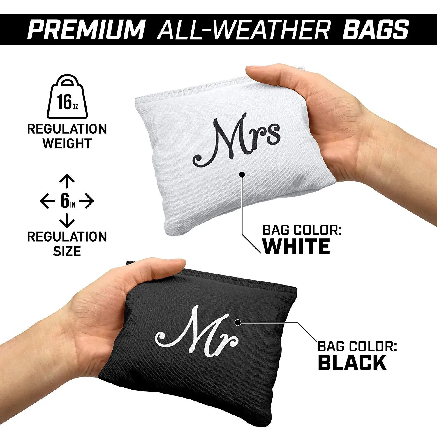 GoSports Wedding Theme Cornhole Bag Set