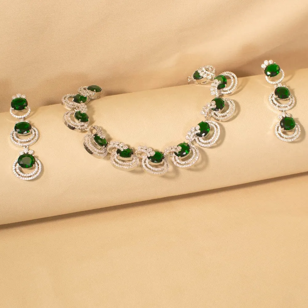 Heena Necklace Set - Green - Glitterati Collection