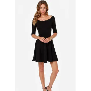 Ketty More Women's Round Neck Half Sleeves Short Dress Black Back Look-KMWD074