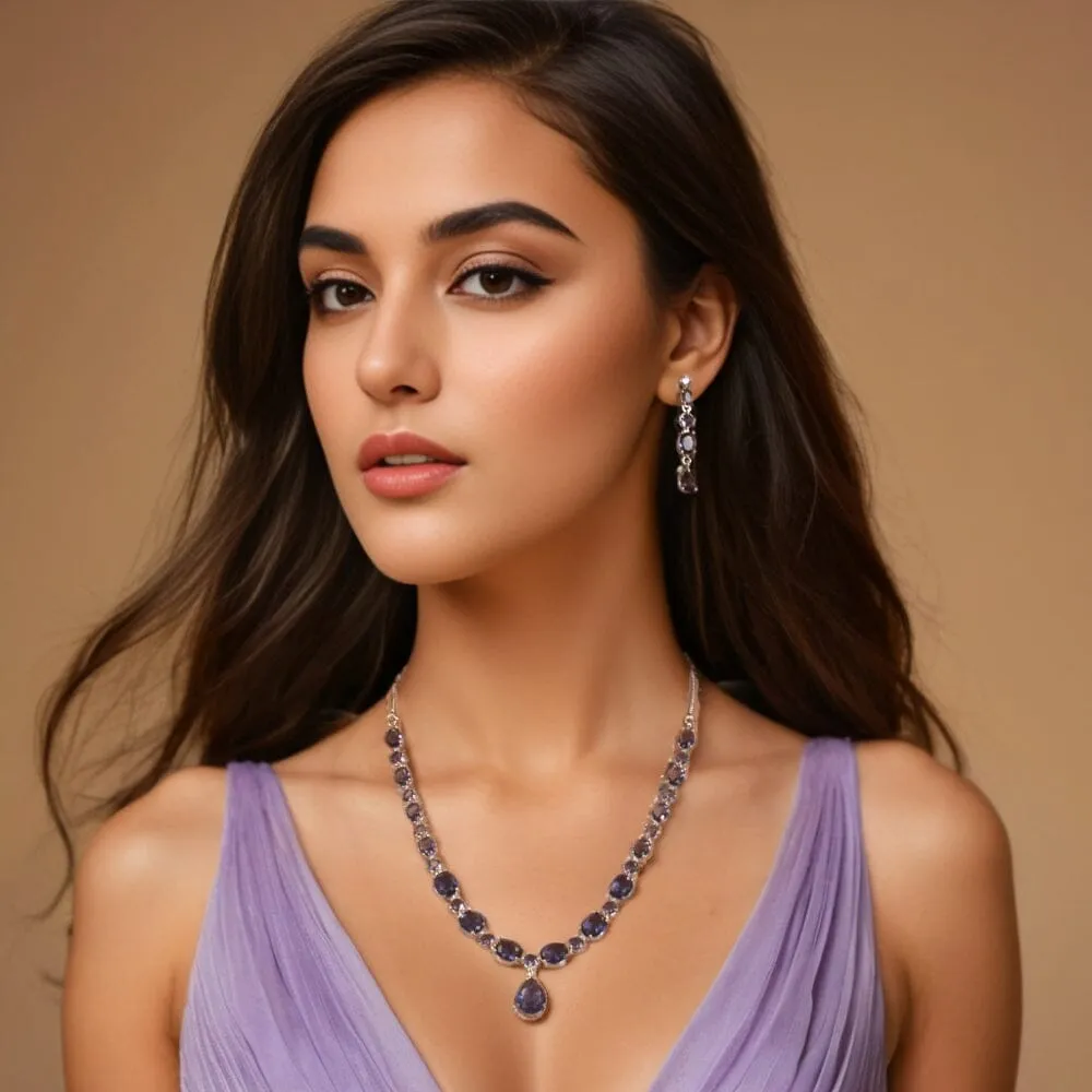 Lilac Necklace Set - Glitterati Collection