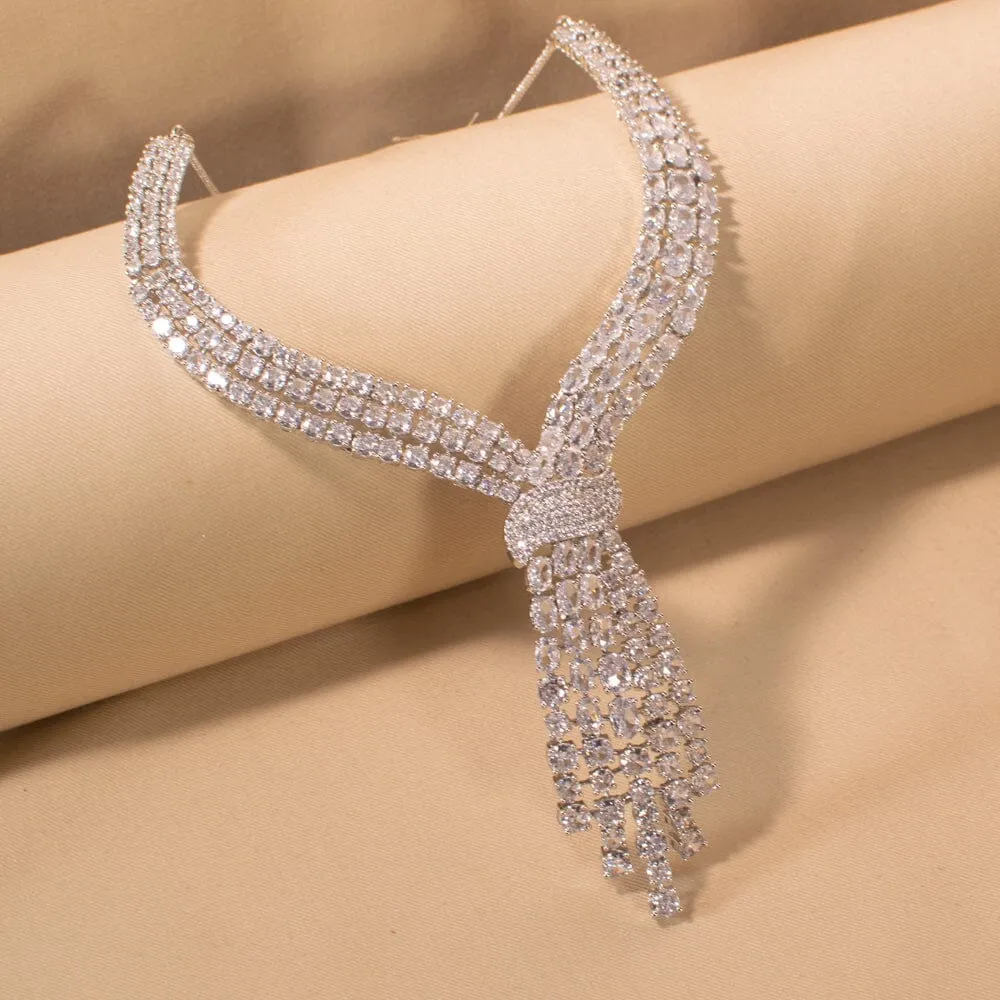Limelight Statement Necklace Set - White