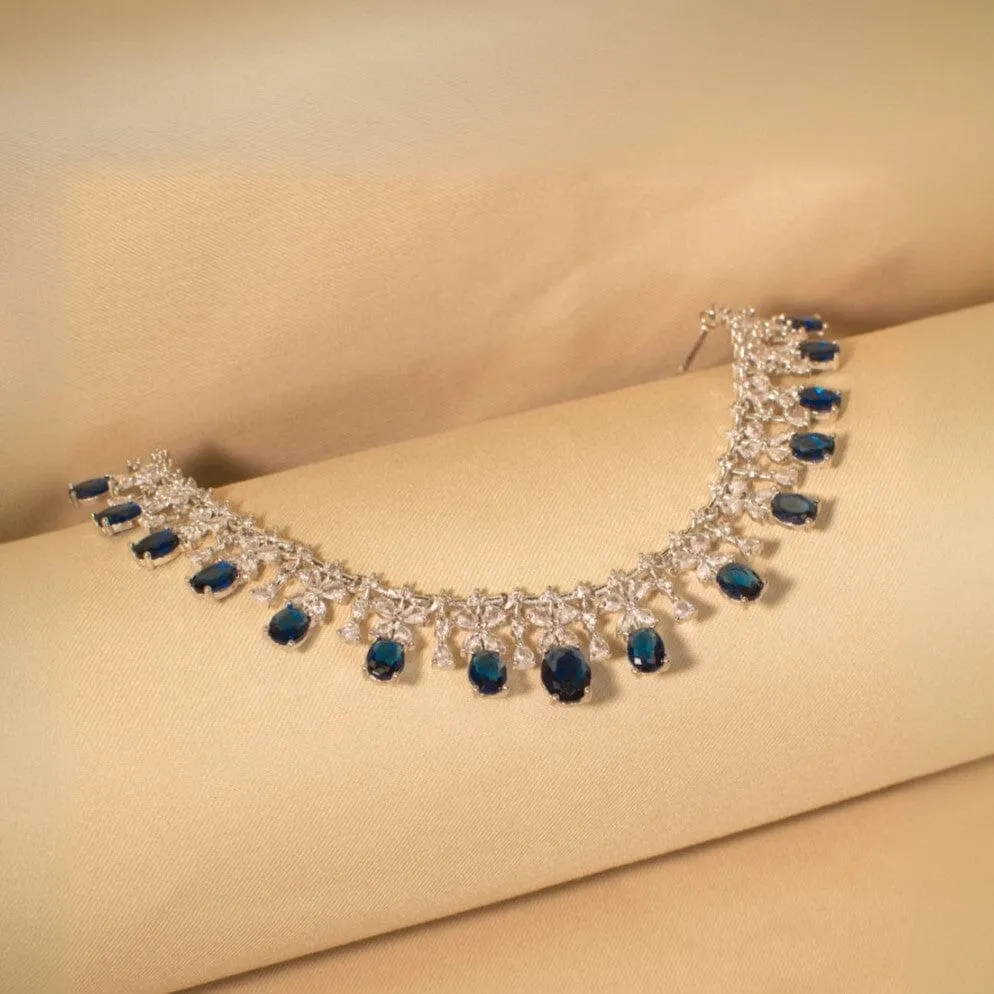 Lubna Necklace Set - Blue - Glitterati Collection