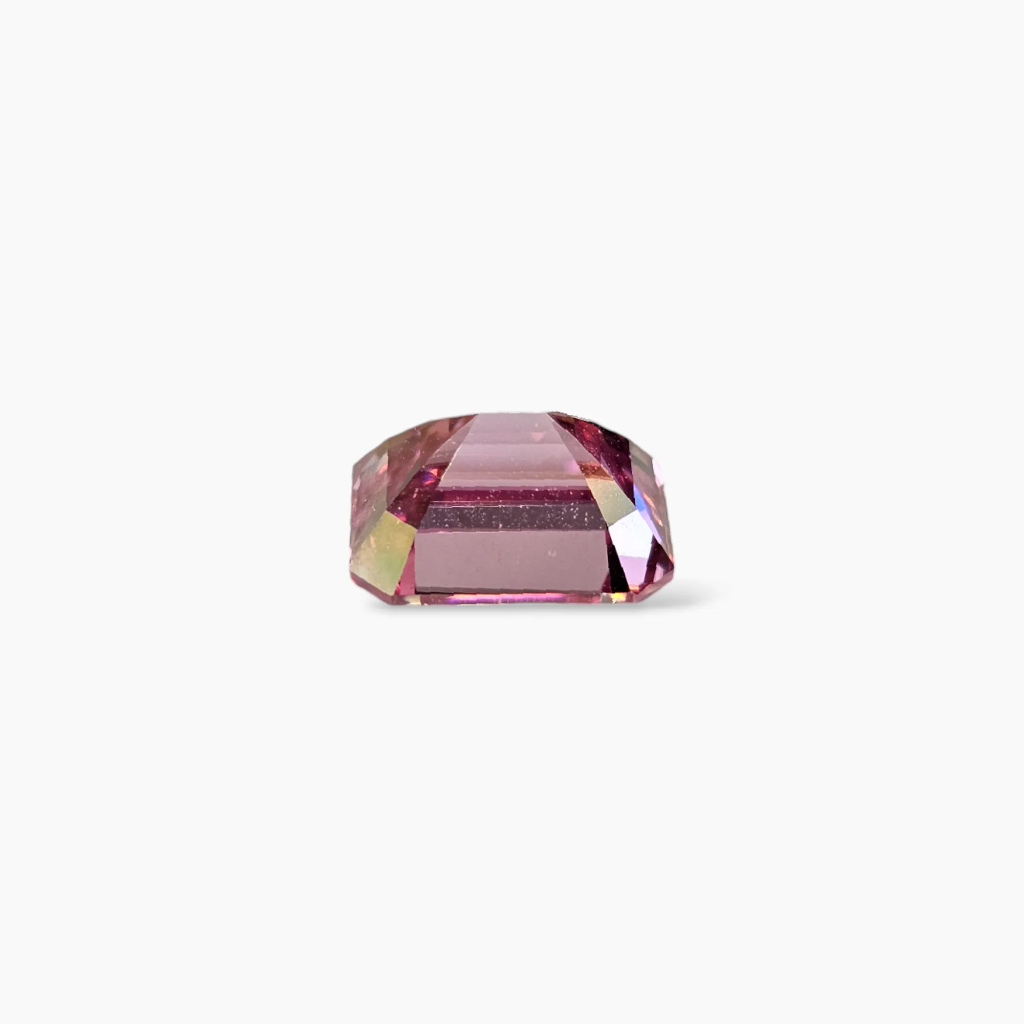 Pink Moissanite Diamond in 3.83 Carats Emerald Cut 8 by 10 MM