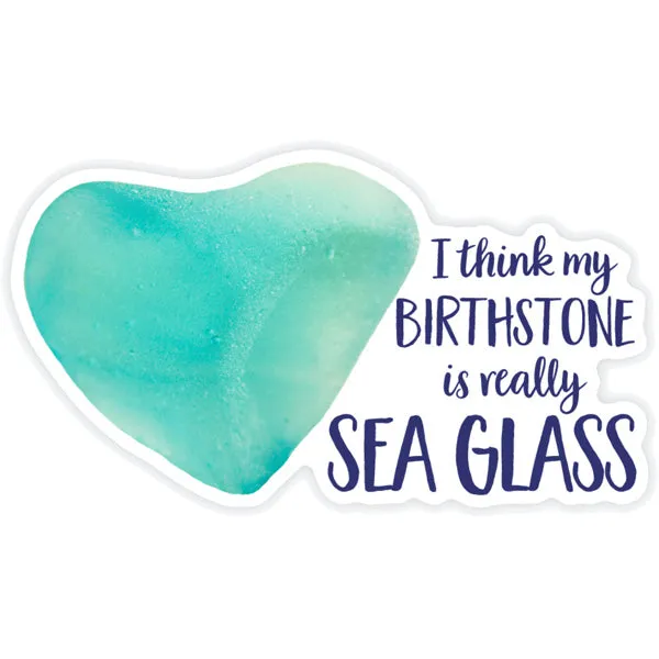 Sea Glass Beach & Wine Sticker - 3"