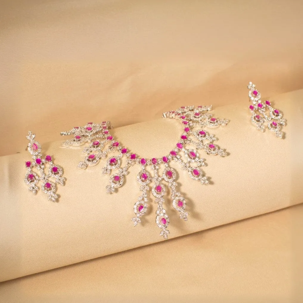Trisha Necklace Set - Ruby - Glitterati Collection