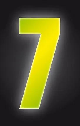 Wheelie Bin Sticker Yellow High Visibility Reflective - Number 7